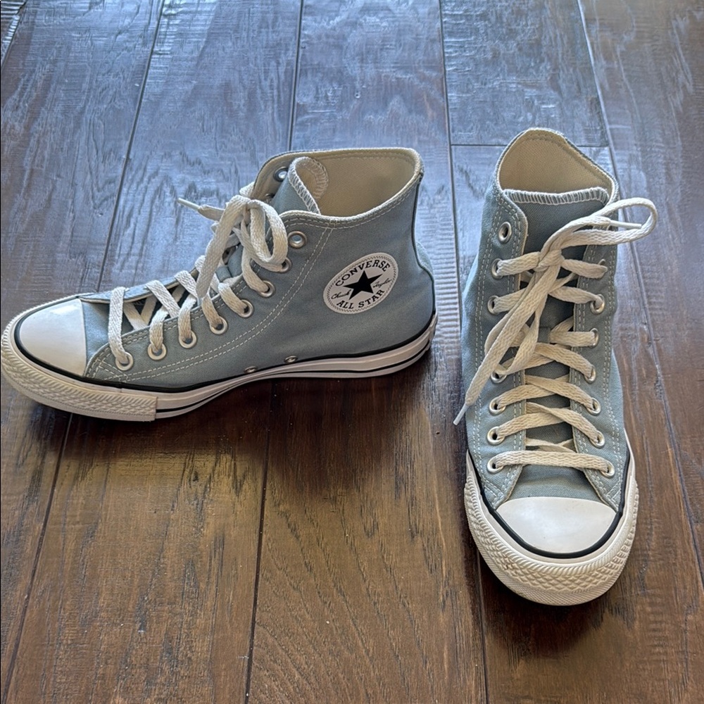 Converse High-Tops in Sky Blue with White Accents